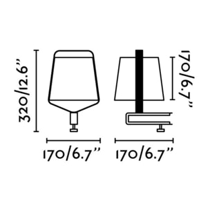 STOOD Lampada clip nera et legno