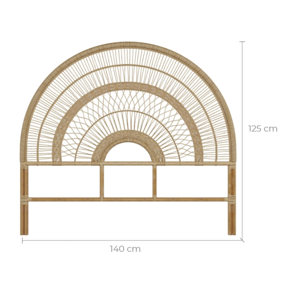 Tête de lit en rotin naturel 140 cm - Astéria
