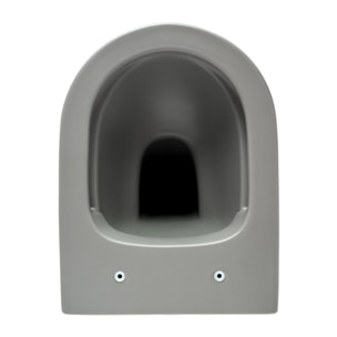 WC suspendu Infinitio gris mat sans bride et fixations invisibles + abattant frein de chute (GreyInfinitio)
