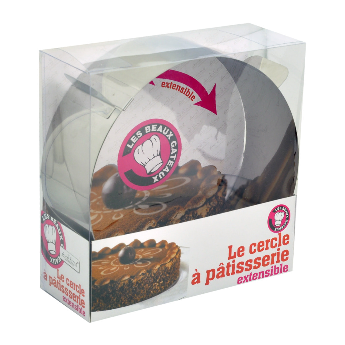 Cercle à gâteau et pâtisserie extensible, Inox