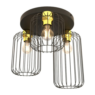 Lampada a sospensione BARN in acciaio nero e oro