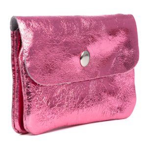 Alpignano monedero mujer. Piel auténtica Gamuza lacada brillante.