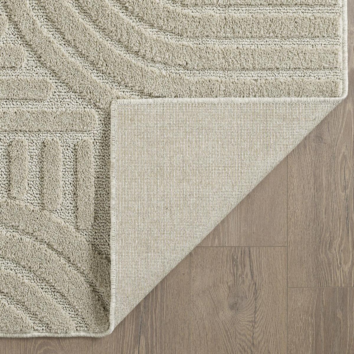 Tapis salon au motif géométrique en relief, moderne et élégant, MANON