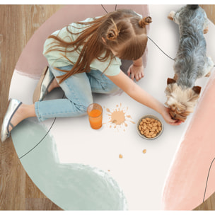 Alfombra de vinilo CERAMIKO, Zoa, diseño moderno [Diam] 100 cm