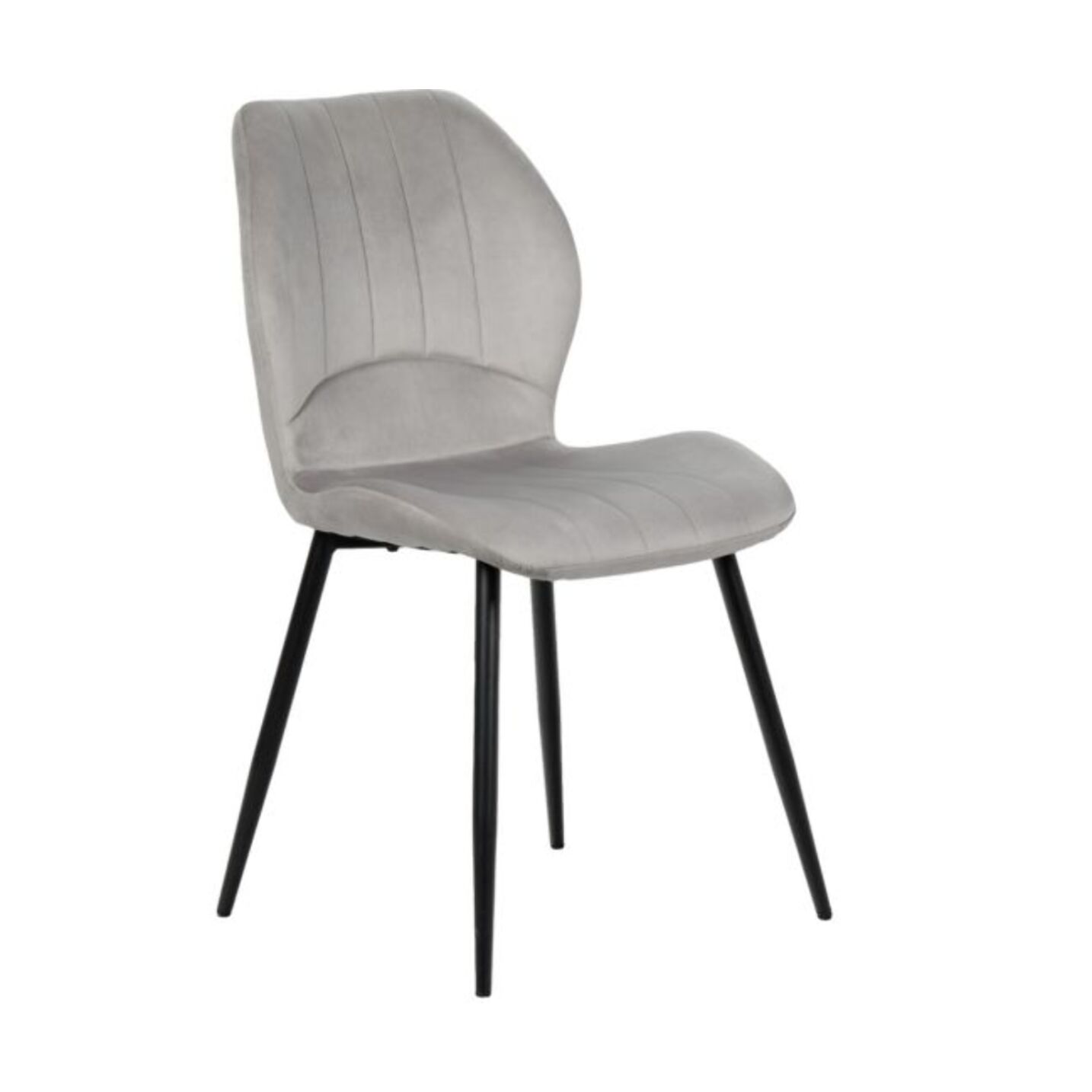 Chaise rembourrée en velours & pieds métal - FAUSTINE