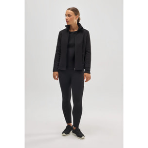Leggings termici in pile nero stile sportivo