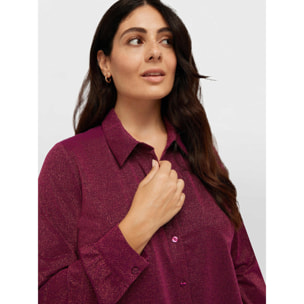 Fiorella Rubino - Camisa de punto de lúrex - Burgundy