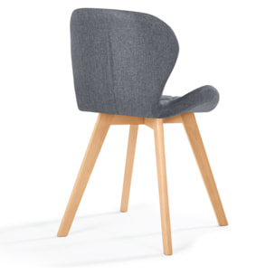 Chaises Gatsby en tissu et pieds bois