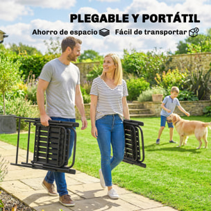 Juego de 4 Sillas de Jardín Exterior Plegables, Sillas Terraza Exterior con Reposabrazos, Respaldo y Asiento de PP, Marco Metálico, 55x63x93 cm, Negro