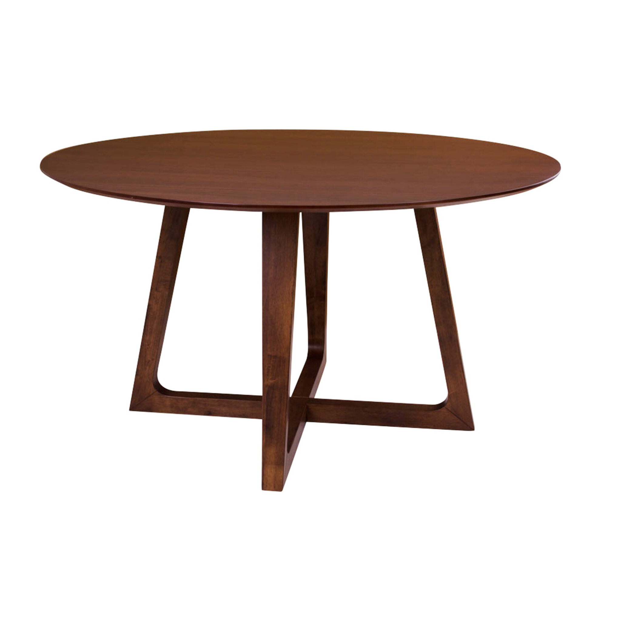 Solin - table à manger ronde - bois plaquage noyer - 4 personnes - Bois