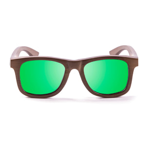 Gafas de sol LENOIR PURE - Bambú marrón oscuro / Polarizada verde revo