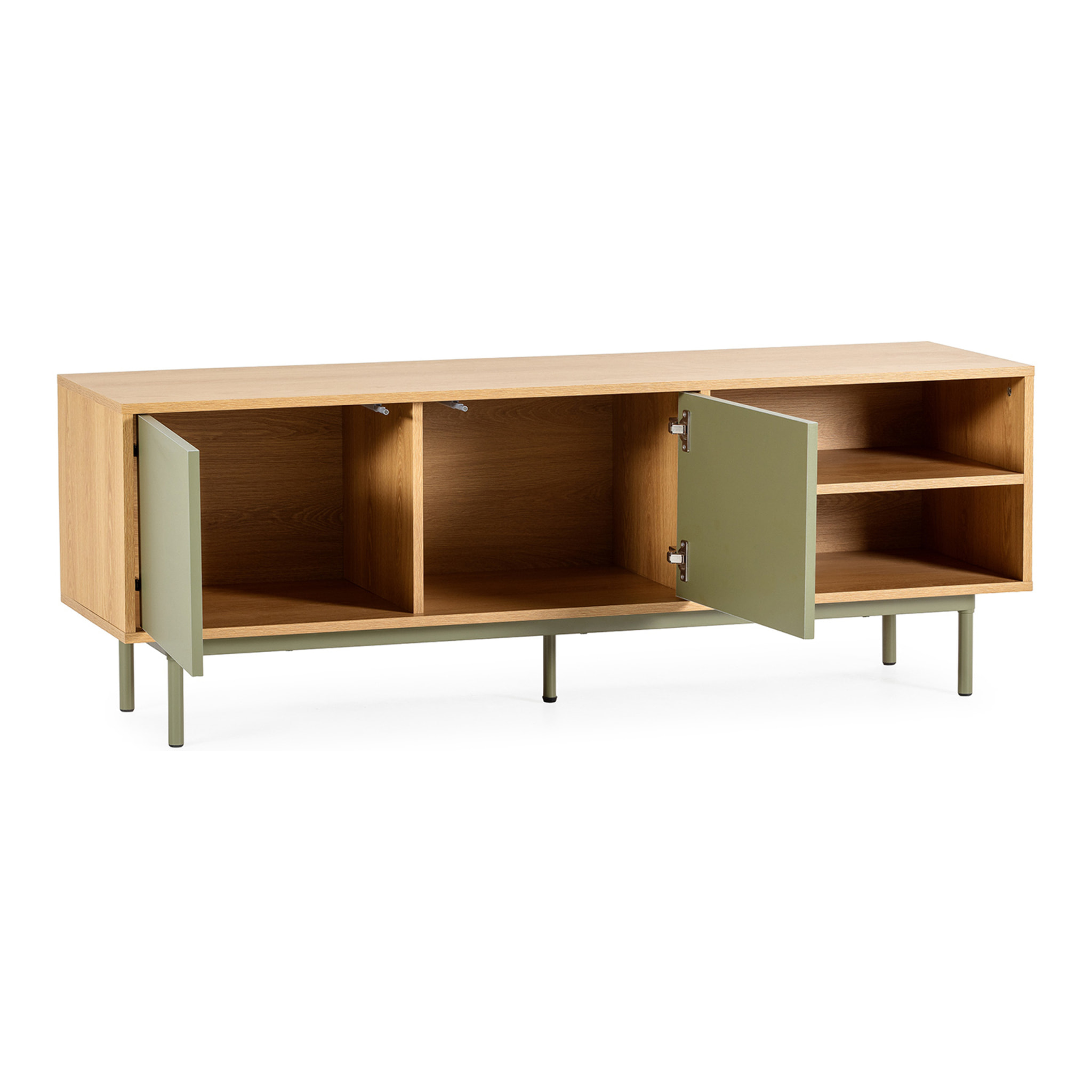 Mueble Tv Cuzco 2 puertas color Roble/Verde
