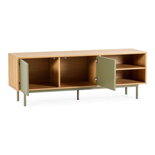 Mueble Tv Cuzco 2 puertas color Roble/Verde