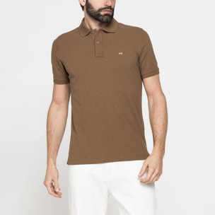 POLO MANICA CORTA IN COTONE E LINO