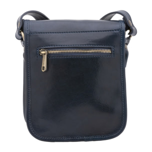 Borsa a tracolla da uomo in vera pelle - Modello False - Made in Italy - 20.0 x 16.5 x 10.0 cm