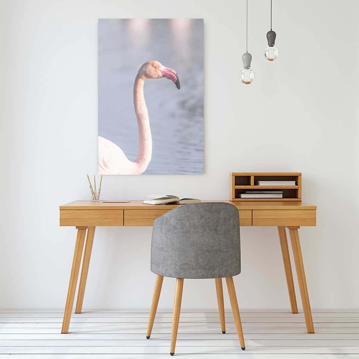 Tableau pastel pink flamingo Toile imprimée