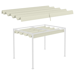 Toile de rechange pour pergola rétractable 3 x 2,15 m polyester haute densité 180 g/m² anti-UV30+ crème