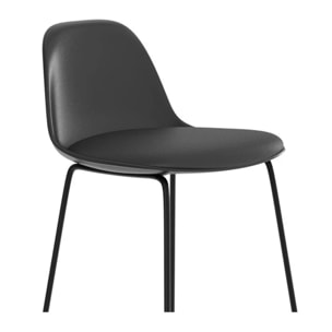 Lot de 2 chaises de bar noires 75 cm - Leni