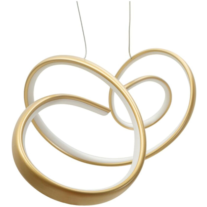 LAMPADARIO LED UTER ORO CM 80X20X120 (LUCE CON 3 TEMPERATURE DI COLORE)