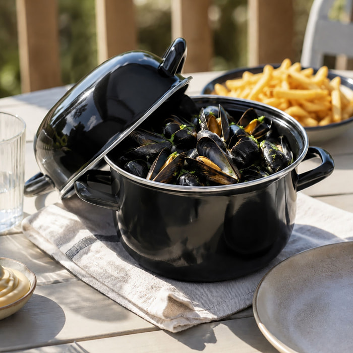 Marmite à moules noire 18cm