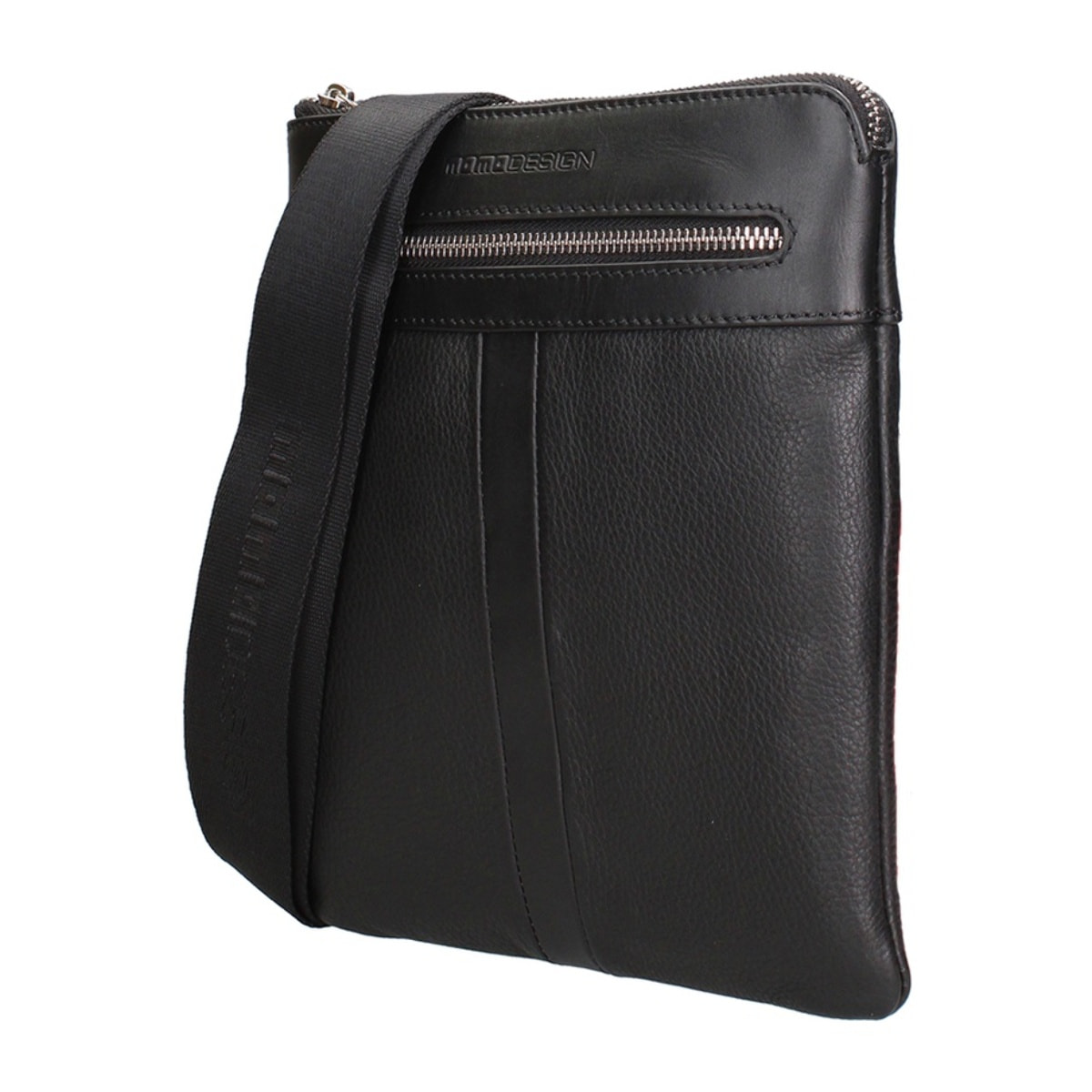 Borsa a tracolla da uomo Made in Italy - Modello Nerian - 100% pelle - 24.5 x 21.0 x 4.0 cm