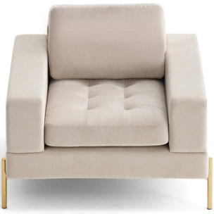 Isaure - fauteuil en velours - Beige