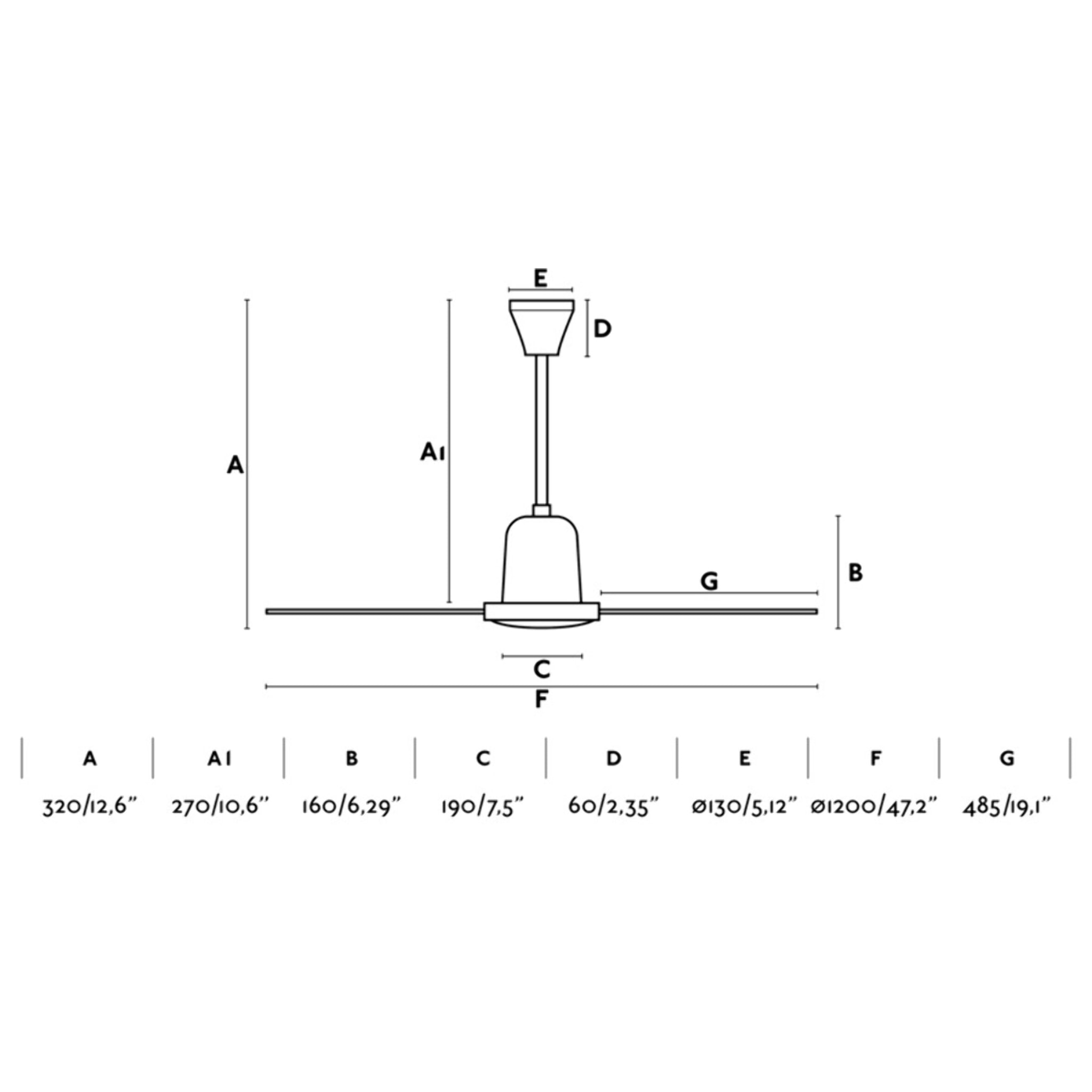 ECO INDUS M Ventilatore a soffitto bianco