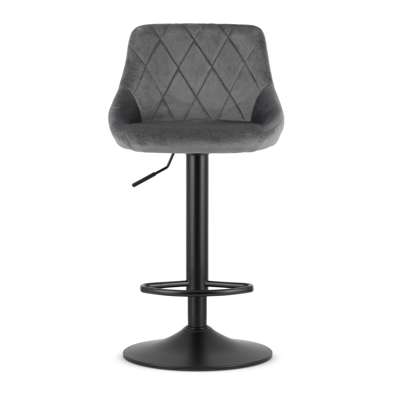 Sgabello da bar girevole OSKAR KAST velluto grigio con base nera