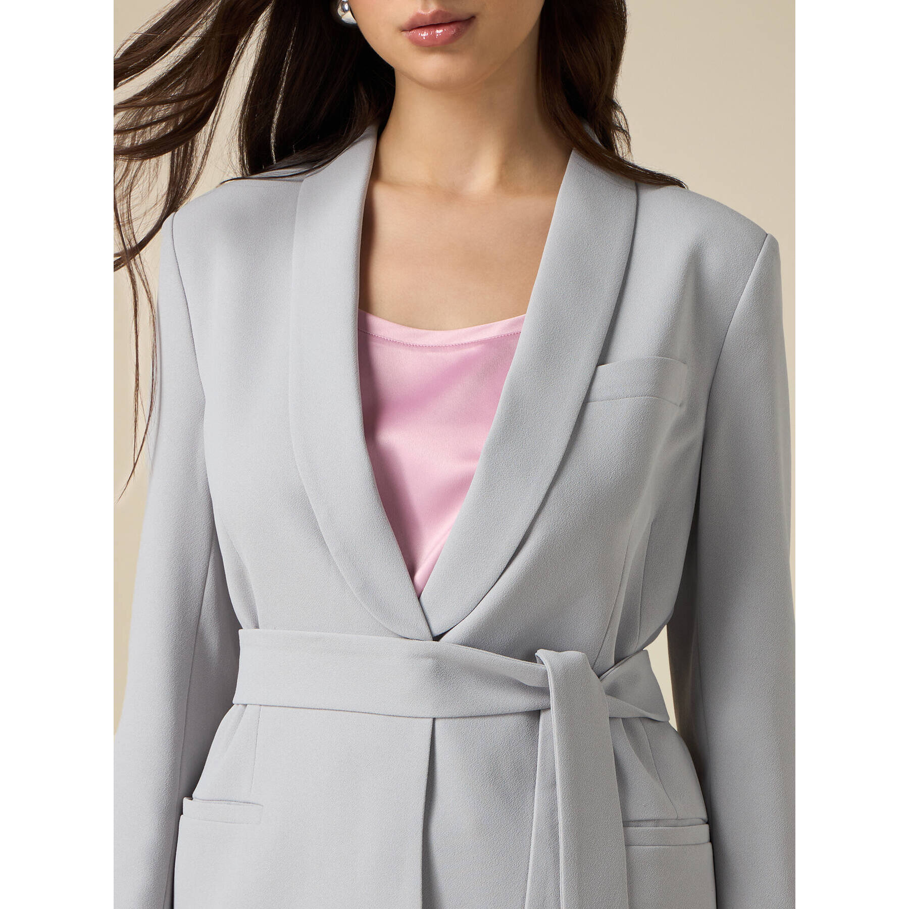 Oltre - Blazer in tessuto crêpe stretch - Grigio