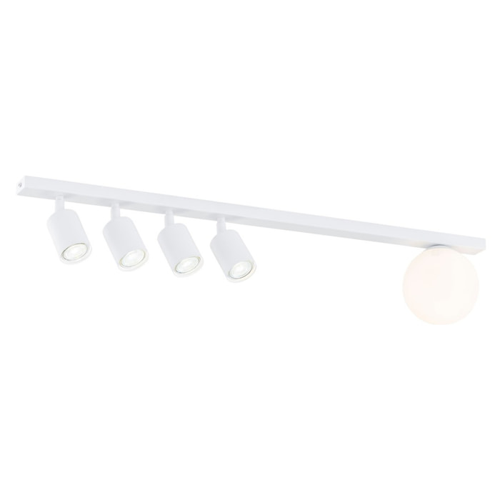 Lampada a sospensione Baster in acciaio bianco