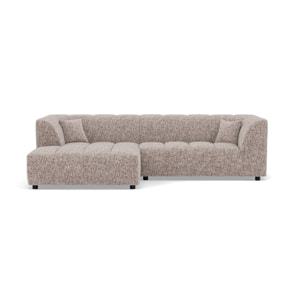 Curtis - canapé d'angle gauche 4 places avec accoudoir en tissu texturé - Taupe