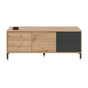 Mueble TV Lea Gris Antracita - Roble Nodi