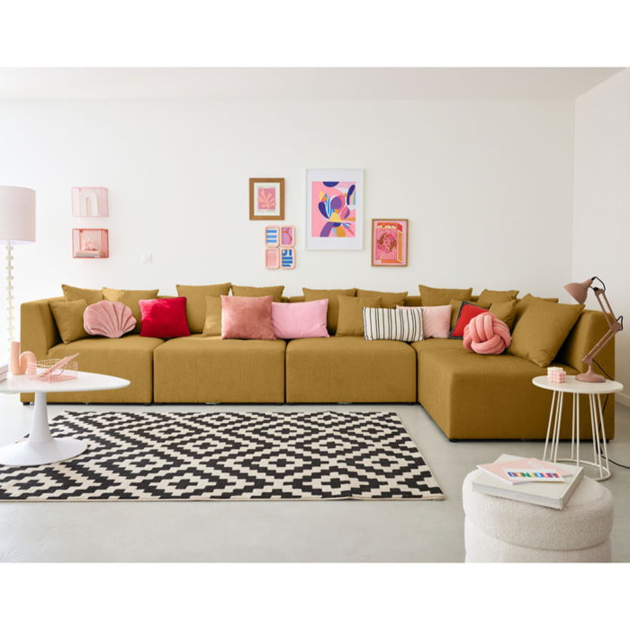 Amalfi - module d'assise sans accoudoirs - 1 place - en tissu - Jaune
