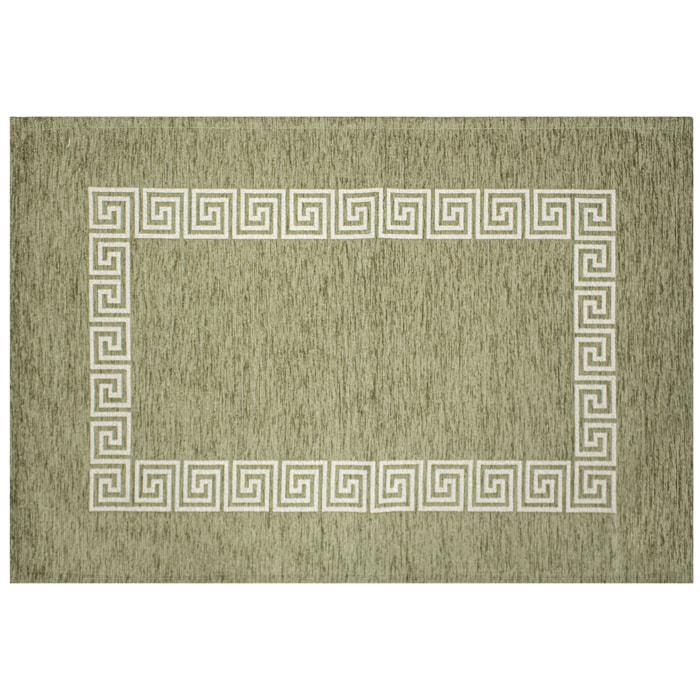 TAPPETO DA CUCINA DIS.CIPRO COL.VERDE CENERE 57x190 CM CON ANTISCIVOLO