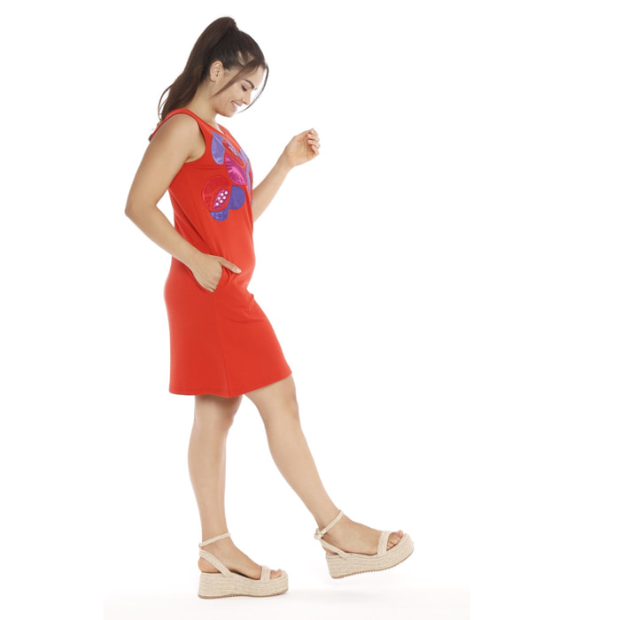 Mamatayoe Vestido Brunellia Para Mujer, Escote Redondo, Rojo