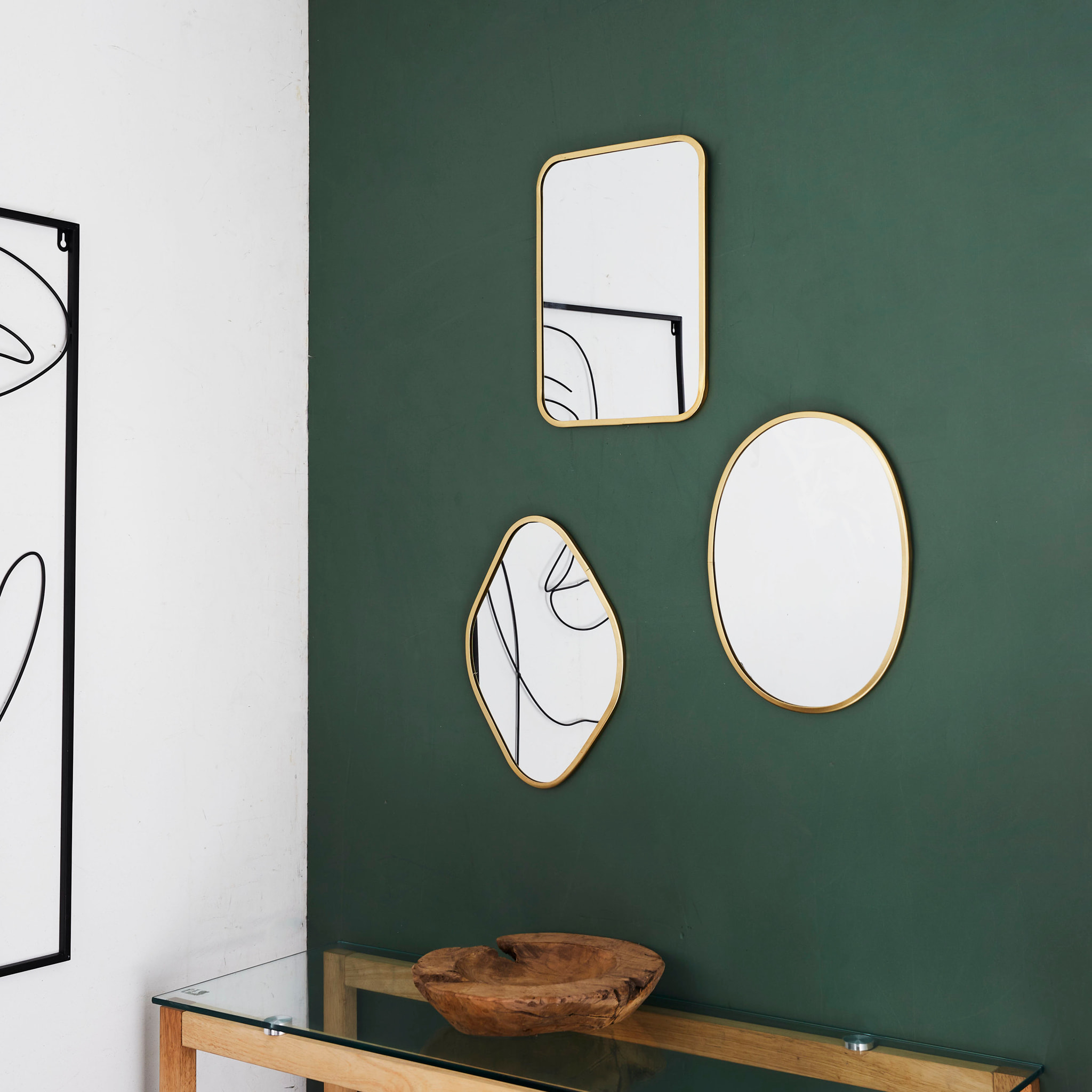 Miroir Deco Contour Deco Dore Ovale
