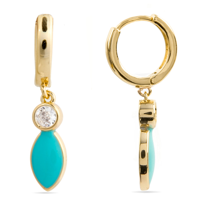 Pendientes de Circonita Brillante acabados en oro amarillo de 18k