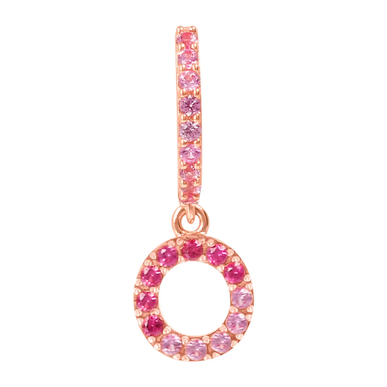 Orecchino Pendente con Lettera O in Pavé di Cubic Zirconia Blu