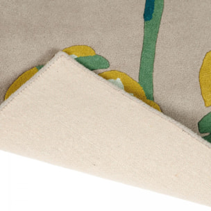 Tapis salon et chambre fait à la main en laine motif floral ZATA