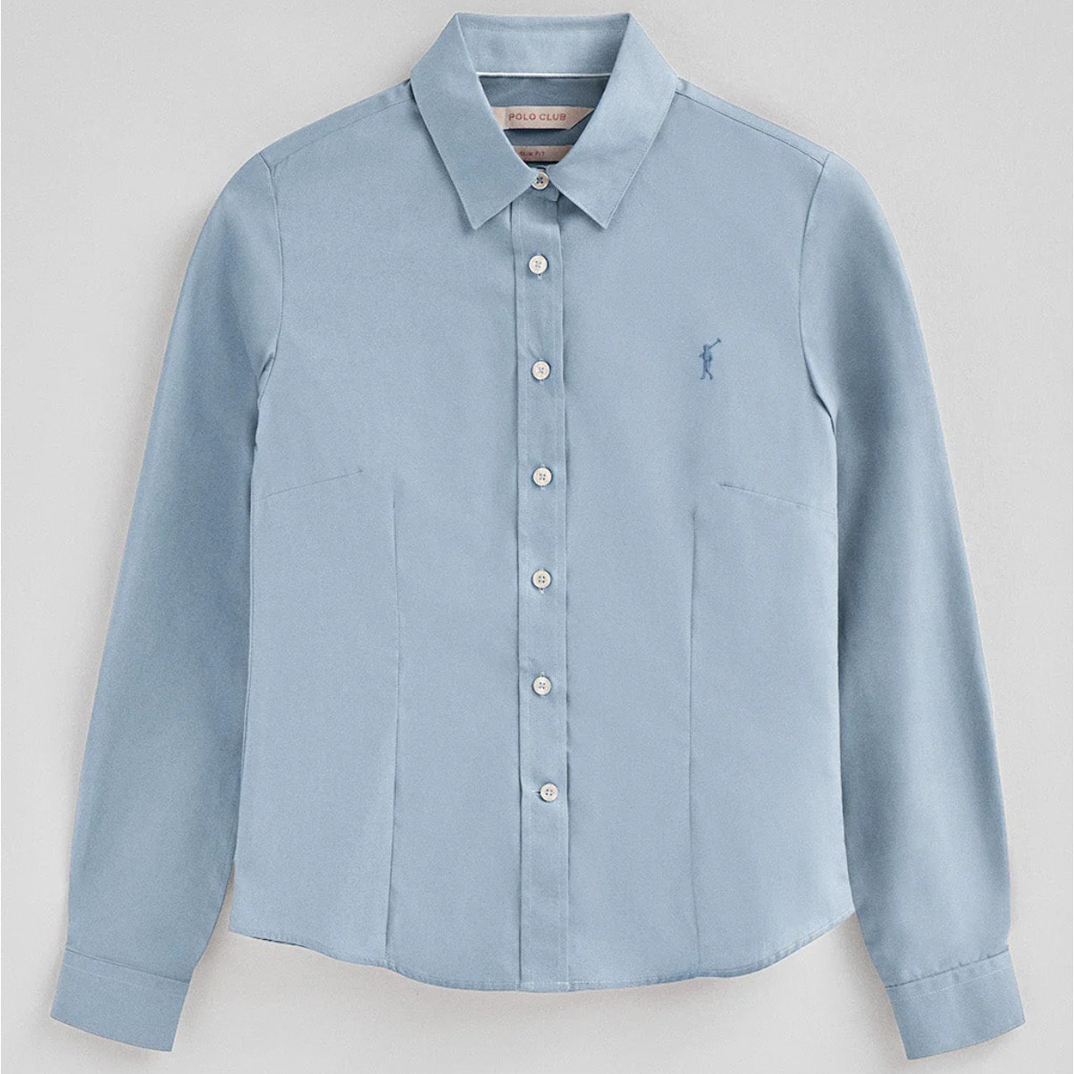Camisa azul celeste de corte slim con logo Rigby Go