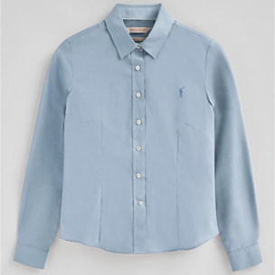 Camisa azul celeste de corte slim con logo Rigby Go