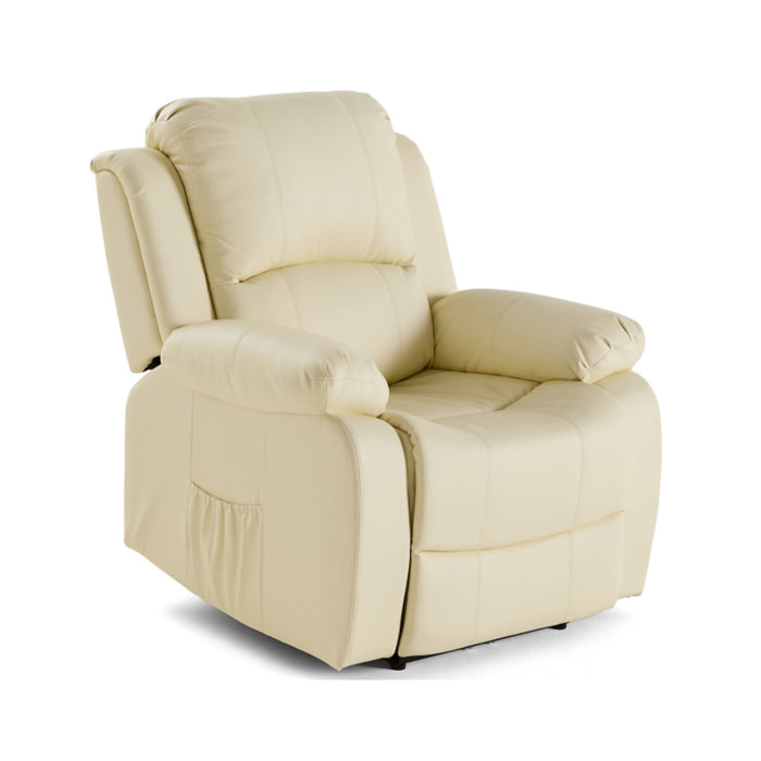 Armand - fauteuil relax électrique en simili - Beige