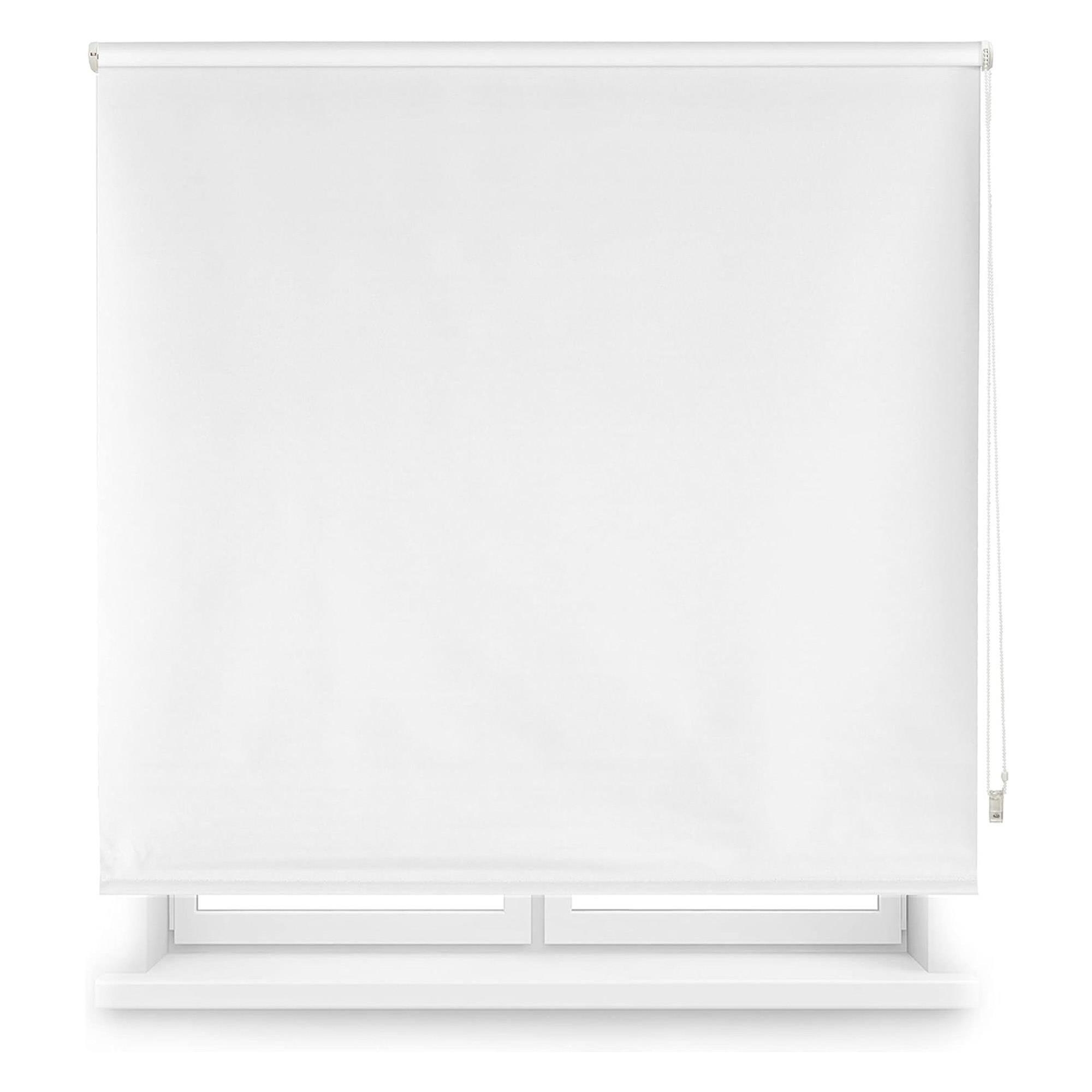 Well home estor enrollable opaco liso - blanco roto, 180 x 110cm (ancho x largo)/tamaño de la tela 177 x 105cm