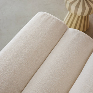 Lot de 3 chauffeuses bouclette texturée blanc 1 place - L 81 x P 99 x H 75cm - Nova