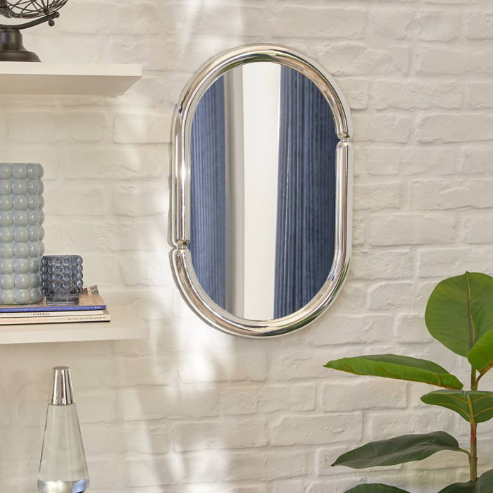 Miroir mural Micaela argent 55x35cm