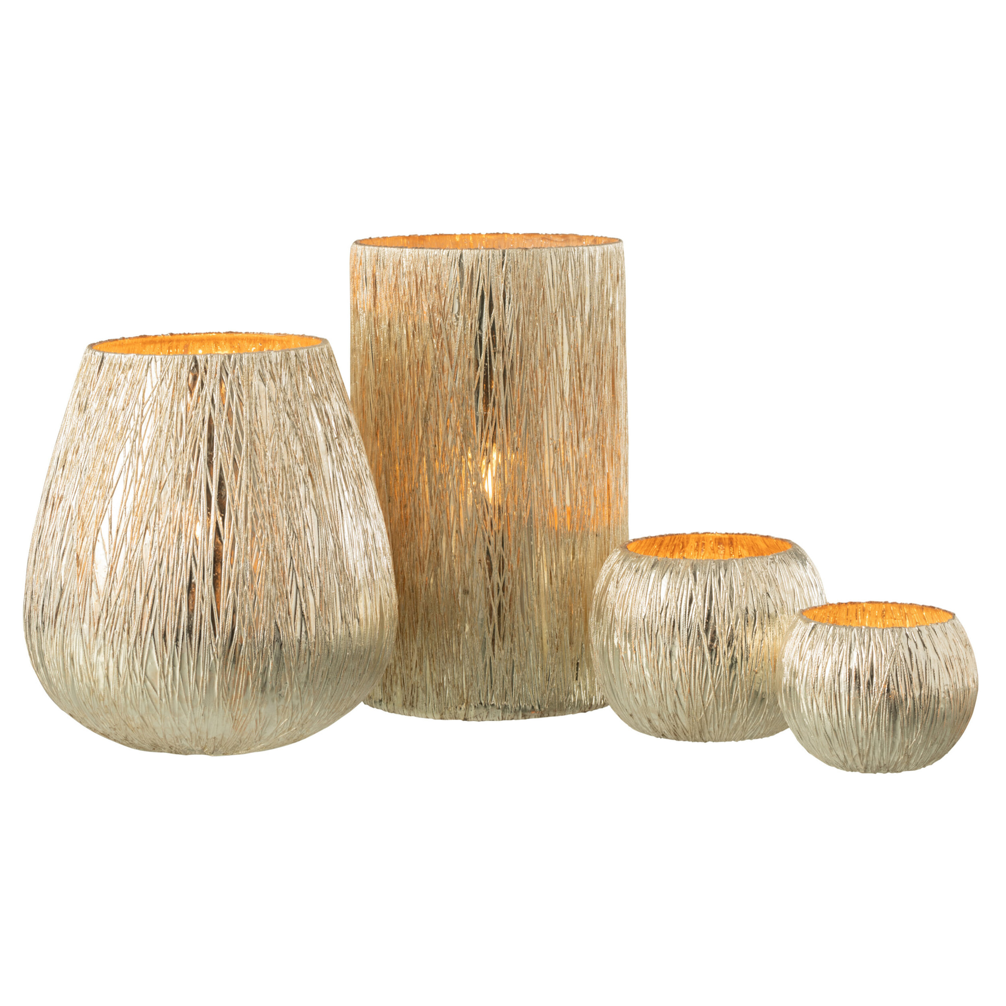 J-Line photophore - verre - argent - large