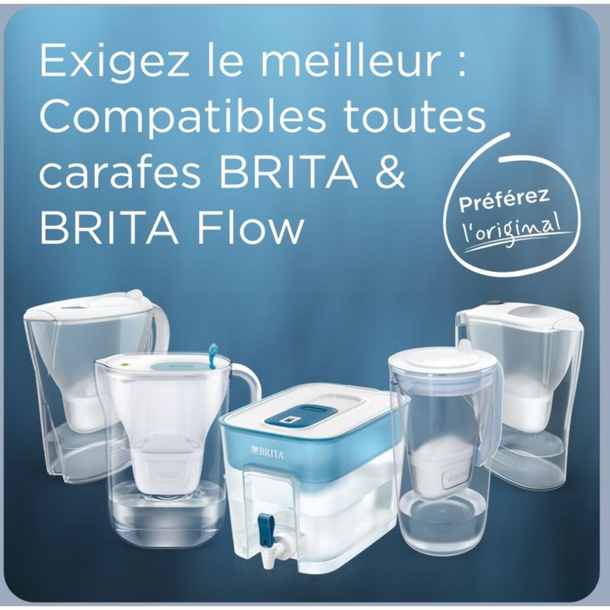 Carafe filtrante BRITA Essential bleu minéral