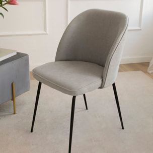 Chaise rembourrée Leivar -tissu. pieds métalliques-couleur gris 48 x 86 x 54 cm