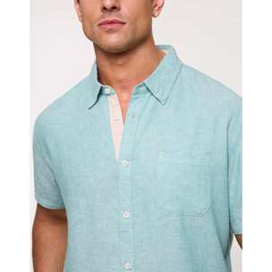 Camisa Manga Corta Turquesa - Kureza