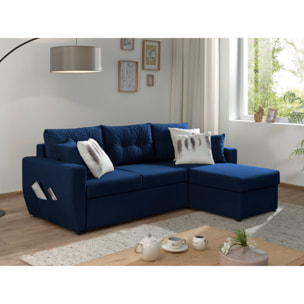Astoria - canapé d'angle réversible - convertible avec coffre - style contemporain- 4 places - Bleu marine